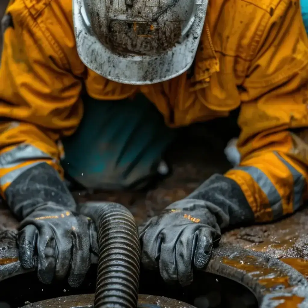 Imagen de técnico sanitario realizando mantenimiento